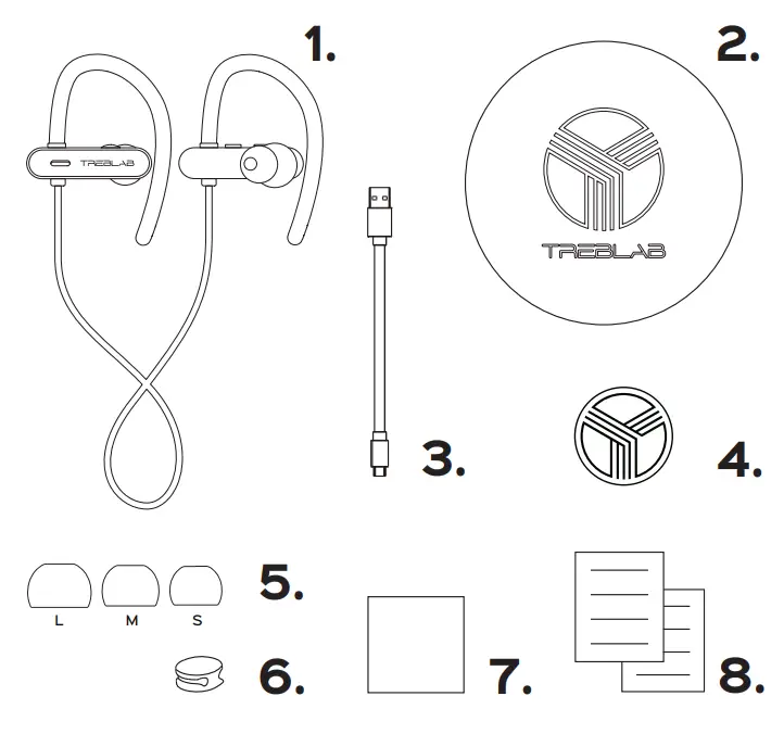 TREBLAB XR800 Bluetooth Earbuds - fig1