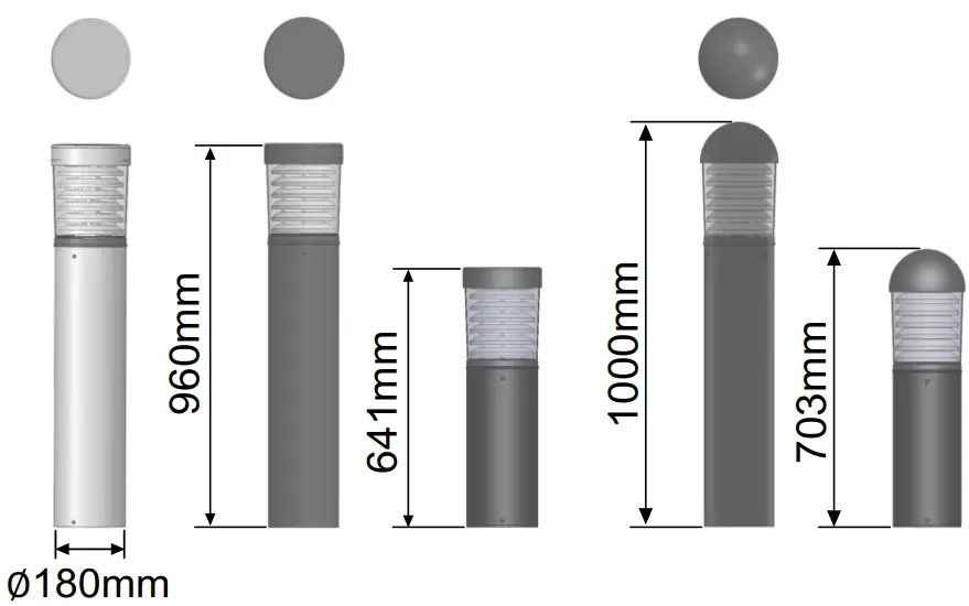 Exterior Lights Orpington 30w Penshurst Commercial Bollard Black Die-Cast Aluminium