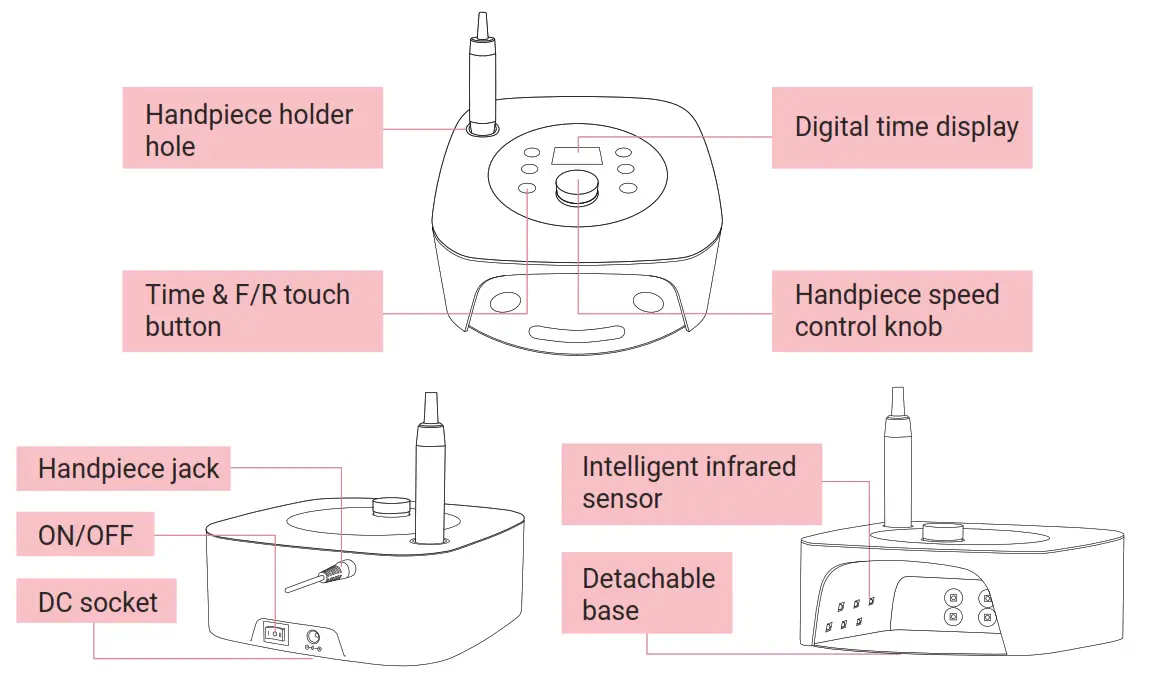 melodysusie 05 06 001 019902 2 In 1 Nail Lamp With Nail Drill - How to Use