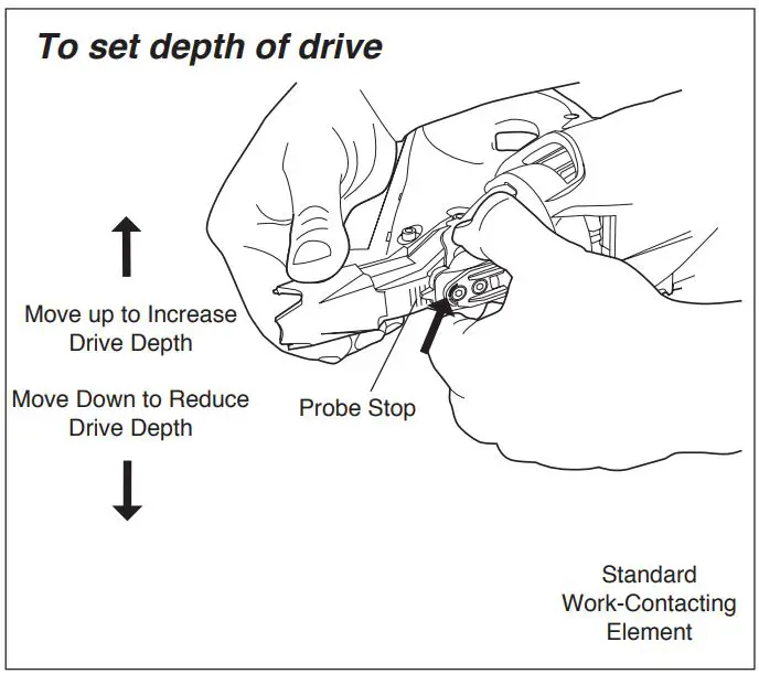 Paslode CFN325XP Cordless Framing Nailer User Manual - To set depth of drive