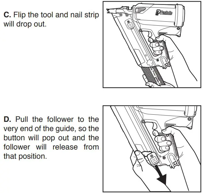Paslode CFN325XP Cordless Framing Nailer User Manual - Unloading Fasteners