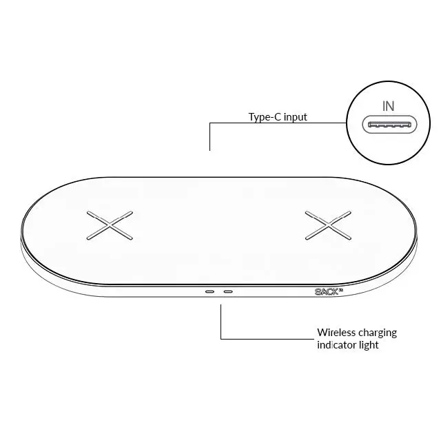 SACKit CHARGEit Dual Dock Wireless Charger fig1