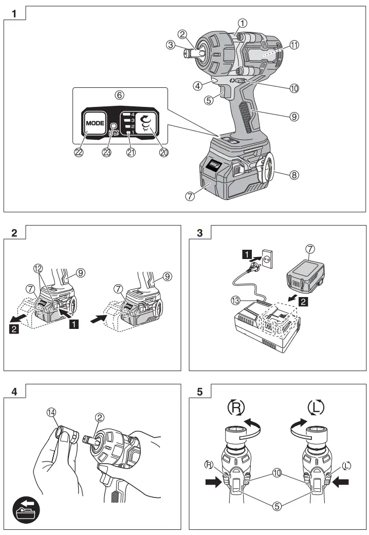HiKOKI WR 36DE 1 2 Inch Square Drive Impact Wrench - fig 6