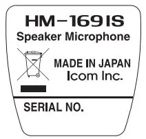 ICOM HM-169IS Water Proof Speaker Microphone - hm-169is speaker microphone