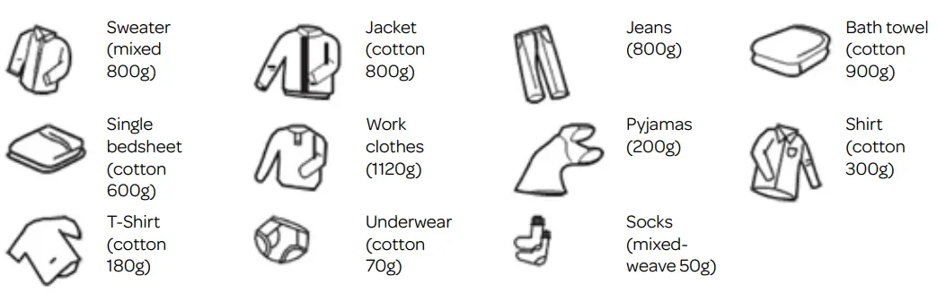 INVENTUM VDW9001B Heat Pump Dryer - REFERENCE WEIGHT