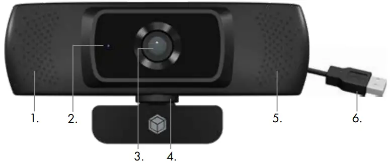 ICY BOX IB-CAM301 HD Full HD Webcam with Microphone - Front view