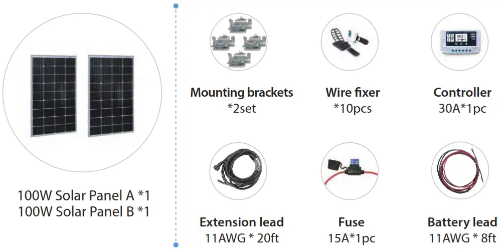 SereneLife 2 Pcs. Portable Mono Solar Panel Starter Kit---- 01