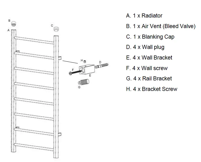 Better Bathroom BeBa 25387 to BeBa 25389 Sonoran Towel Radiator 1