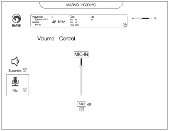 Adjust the Mic-in parameter