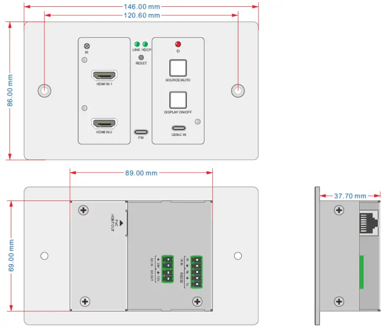 Ecler VEO XWT44E HDBaseT transmitter - fig