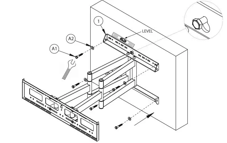 B-TECH-AV-MOUNTS-BT8237-Flat-Screen-Articulating-Wall-Mount-FIG-4