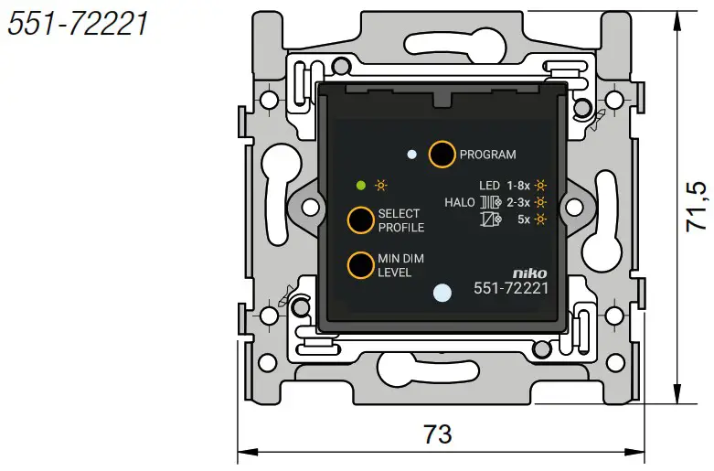 niko Connected Dimmer 3 200W 2 Wire - Dimensions 2