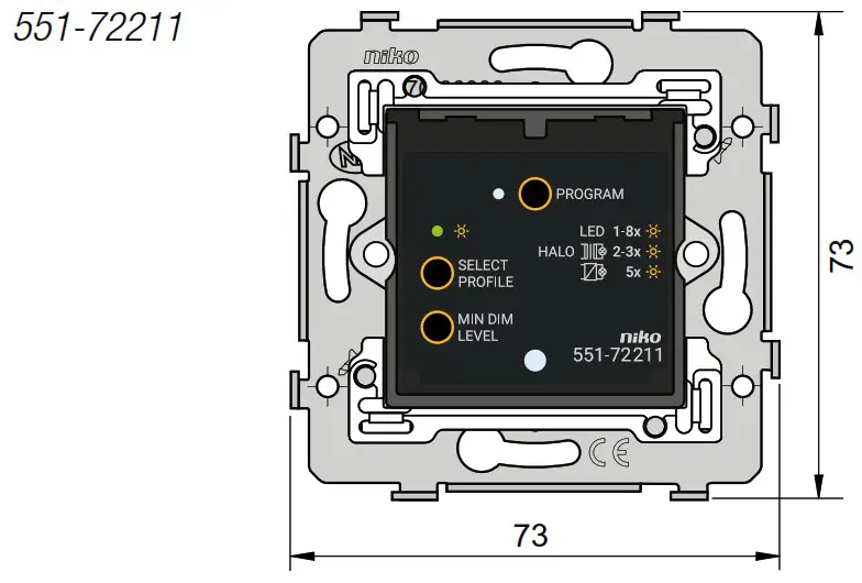 niko Connected Dimmer 3 200W 2 Wire - Dimensions 3