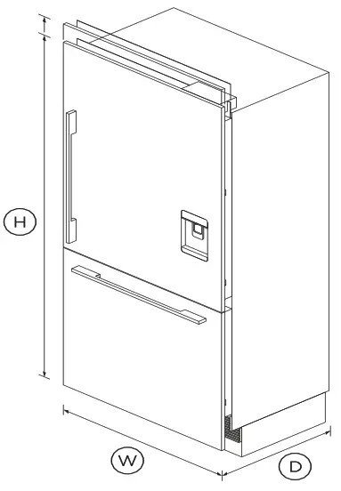 FISHER PAYKEL RS36W80RU1N Integrated Refrigerator Freezer - Fig