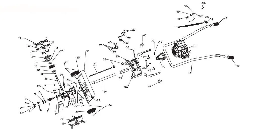 The Handy THPMT Two Stroke Petrol Mini Tiller - PARTS DIAGRAM