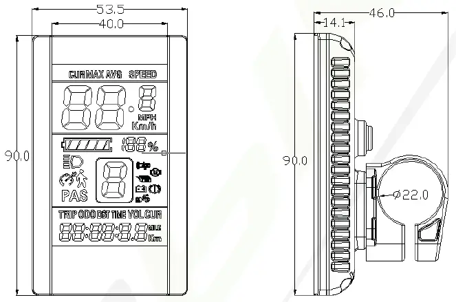 eBikeling S830 Waterproof LCD Display-3