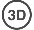 a circle with “3D” inside it