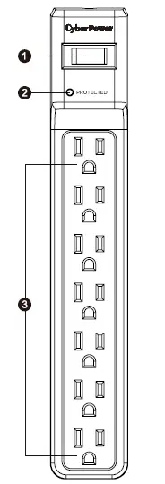 CyberPower CSB706 7-Outlet Surge Protector fig 1
