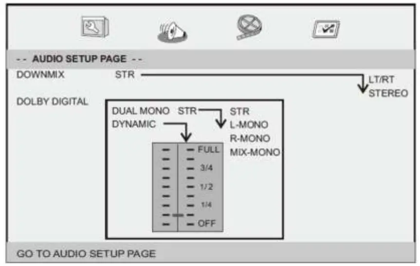 Audio Setup Page