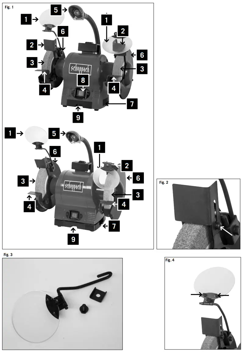 scheppach 4903104901 Cordless 6 Inch Bench Grinder - Fig 1