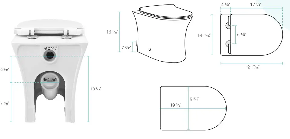 Swiss Madison SM WT520 Cascade Back to Wall Toilet - Required Components