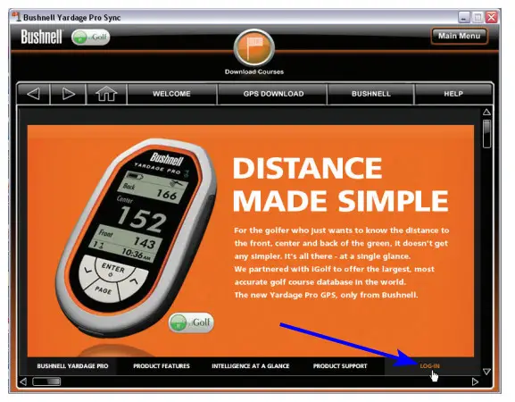 Bushnell 368100 Golf GPS - Click Download Courses.