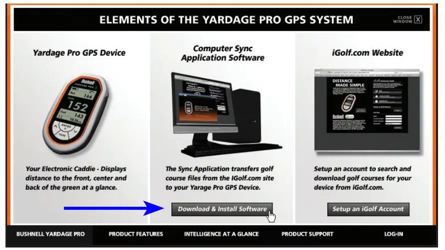 Bushnell 368100 Golf GPS - Click “Download & Install Software”.