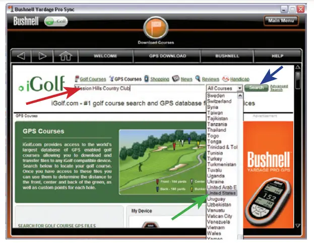 Bushnell 368100 Golf GPS - Click Search.