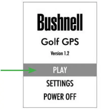 Bushnell 368100 Golf GPS - press ENTER.