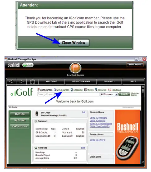 Bushnell 368100 Golf GPS - top of the screen