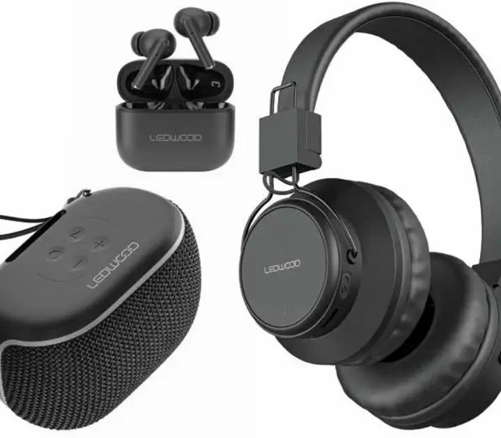LEDWOOD Bluetooth Stereo Headset, Earphones, Speaker -
