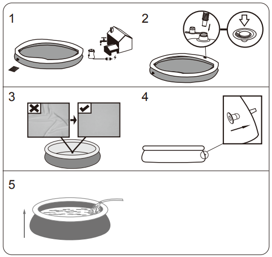 Bestway 57308E Fast Set 12 x 30 Round Inflatable Pool - WITH WATER