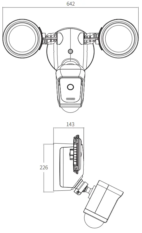 SANSI Smart Wireless Floodlight Camera - Dimensions
