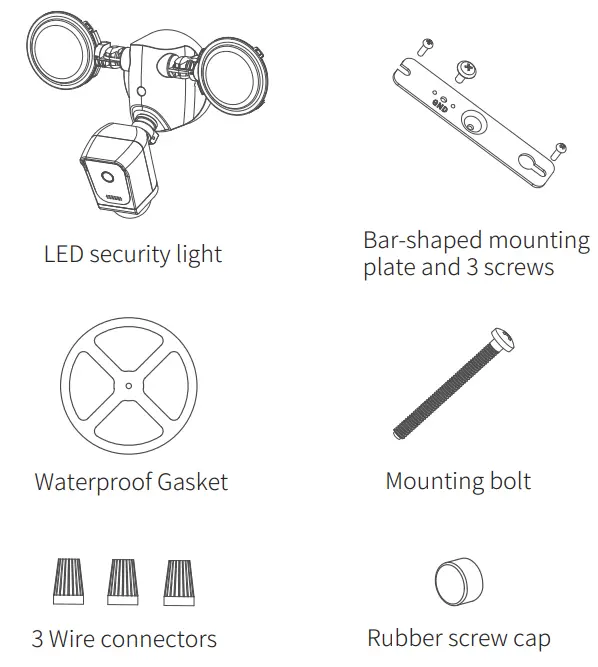SANSI Smart Wireless Floodlight Camera - Product and Accessories