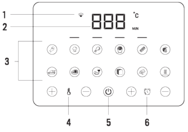 CREATE 5.5L Oil Free Air Fryer - control pnal
