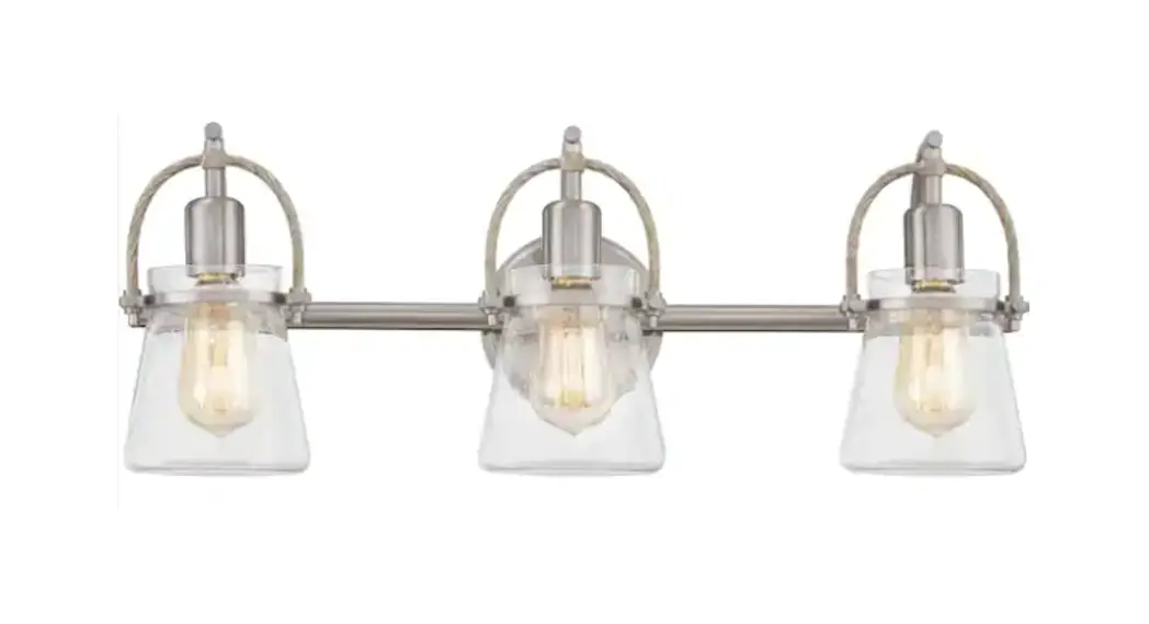 Quoizel Prc8624mbk 3 Light Bath Light, Brushed Nickel/clear Installation Guide