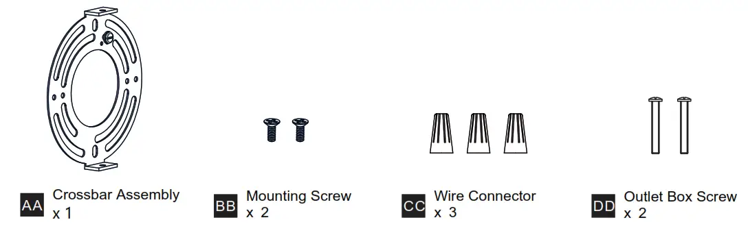 QUOIZEL PRC8624MBK 3 Light Bath Light Brushed Nickel Clear - MOUNTING HARDWARE