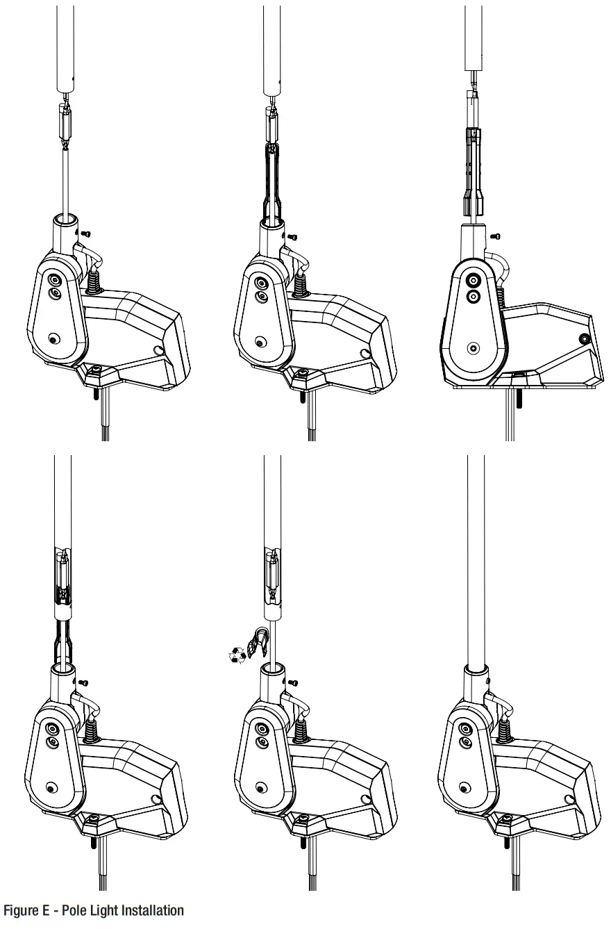 attwood 6100 LT 7 6100 Series PowerBase Light Automated Light Mount - Figure E