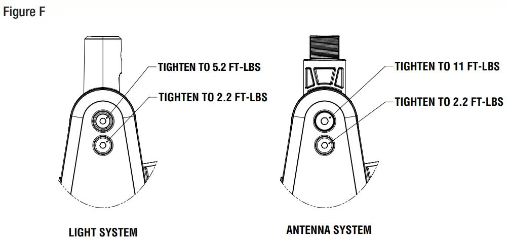 attwood 6100 LT 7 6100 Series PowerBase Light Automated Light Mount - Figure F