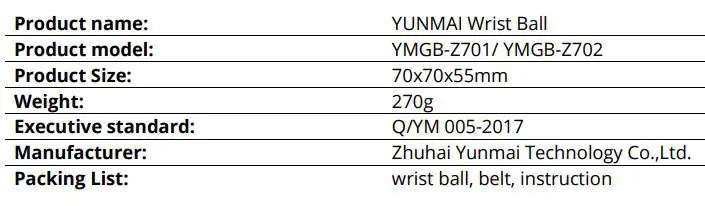 YUNMAI Wrist ball Decompression luminous User Manual - Product Introduction