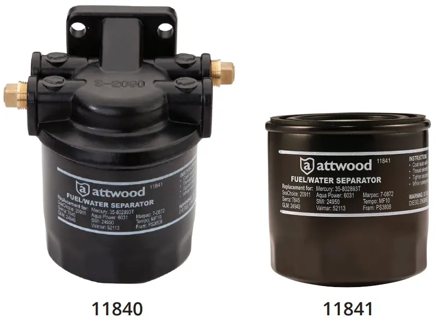 Attwood Marine 1840 7 Universal 10 Micron Fuel Water Separator - FIGURE 1