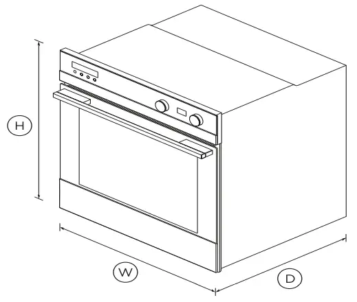 Fisher and Paykel OB60SD7PX1 Self-Cleaning Oven - DIMENSIONS
