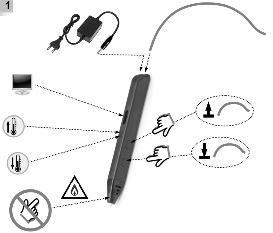 gembird 3DP-PEND-01 3D Printing Pen for ABS -fig