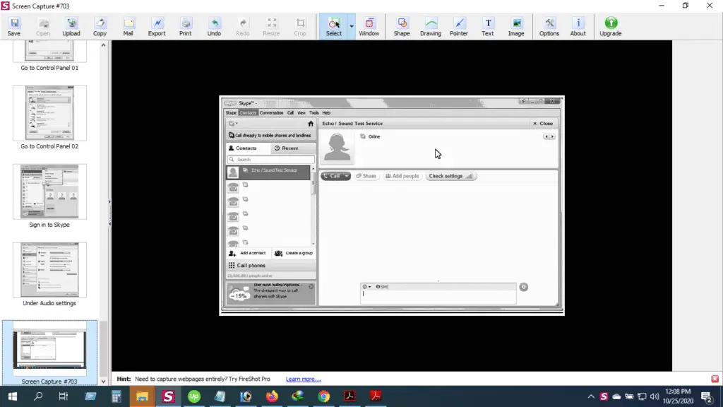 Test your Skype audio