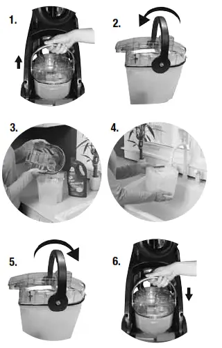 Bissell 25A3 Series PROheat - Fill the 2-in-1 water tank
