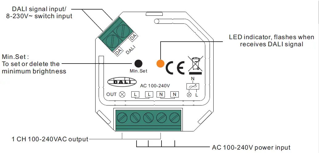 SUNRICHER SR-ZV9101SAC-HP Dali + Push AC Phase Cut Dimmer-figure1