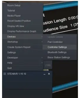 Configuring Controllers in SteamVR