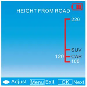 Power Acoustik Driver Alert DVALT - DVR Height from road surface