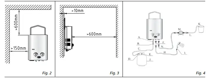 Qlima PGWH1010 Mobile Gas Boiler Shower - Fig 2