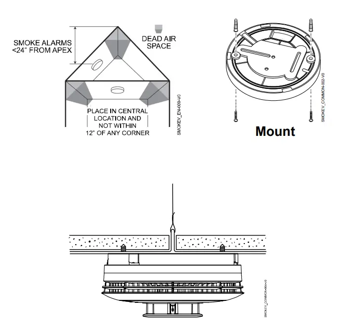 resideo 5800SMOKEV Wireless Smoke Heat Detector - mounting bracket 2